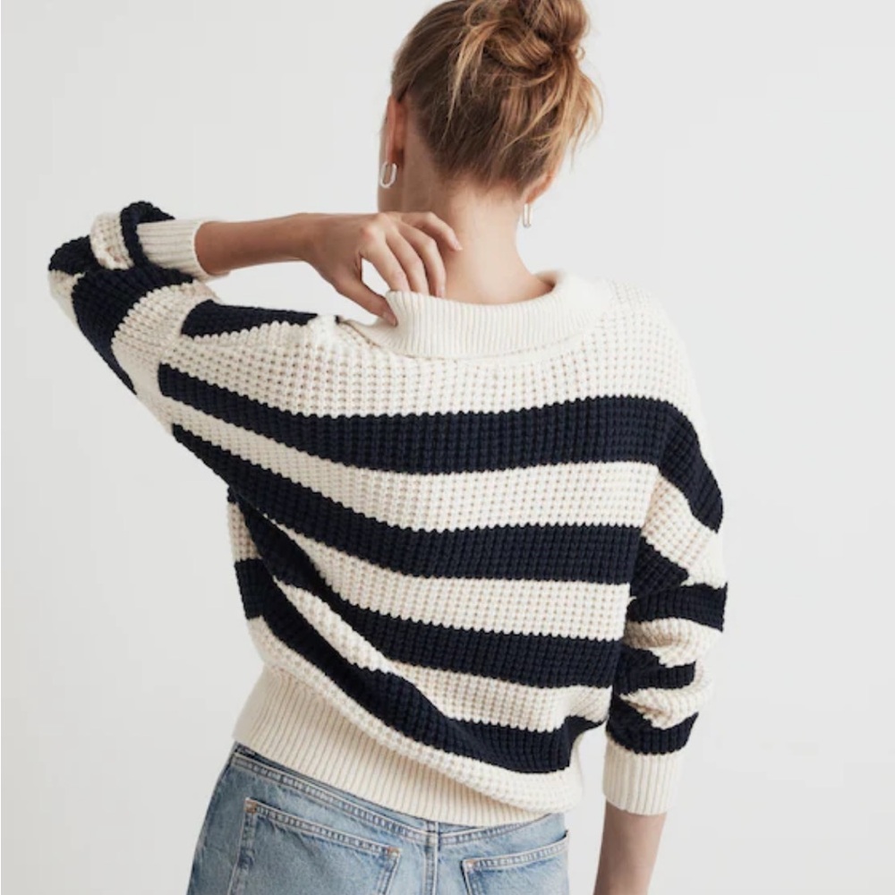 Madewell Waffle-Knit Henley Sweater - Picture 4 of 9